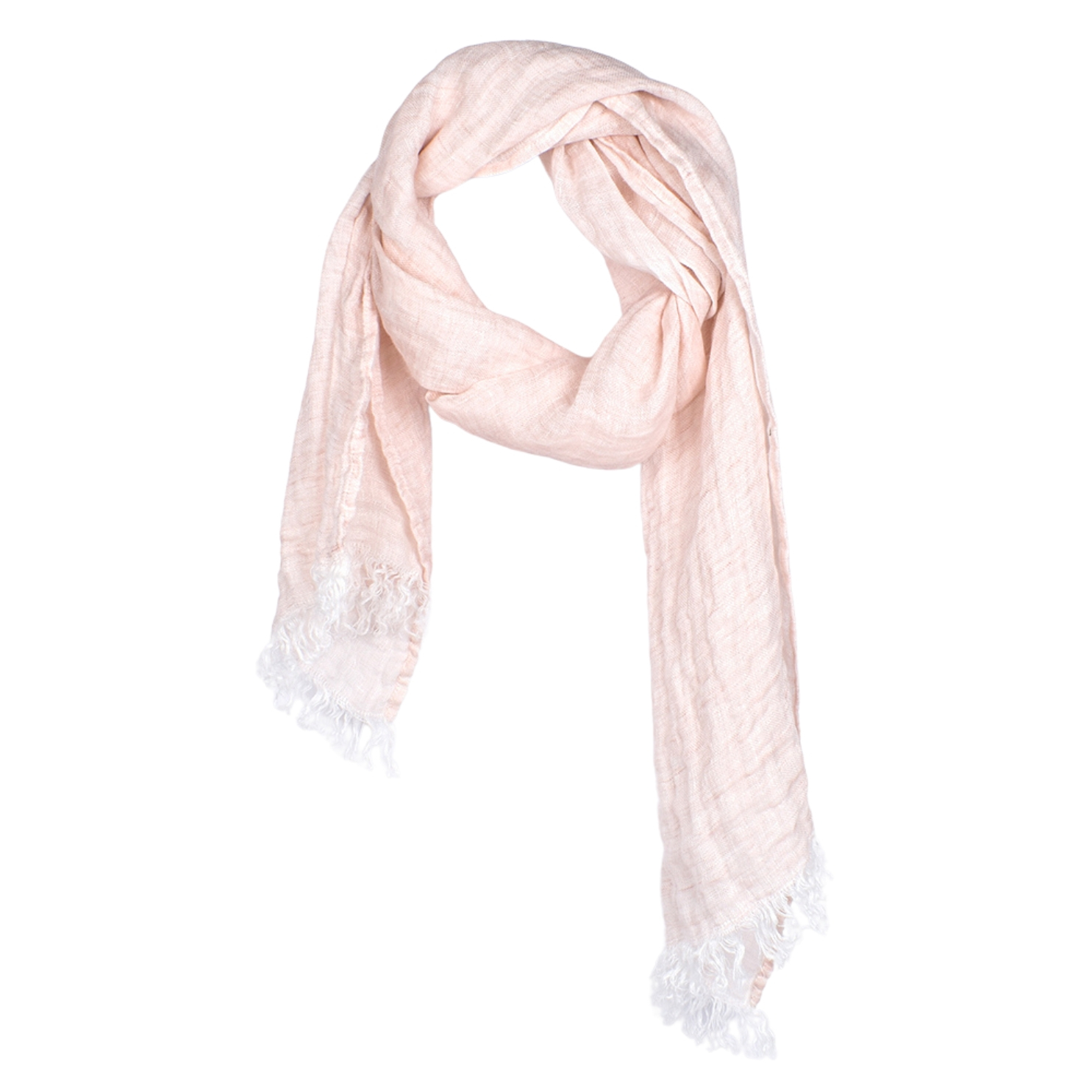 Pastel rose colour linen scarf, 44x185 cm