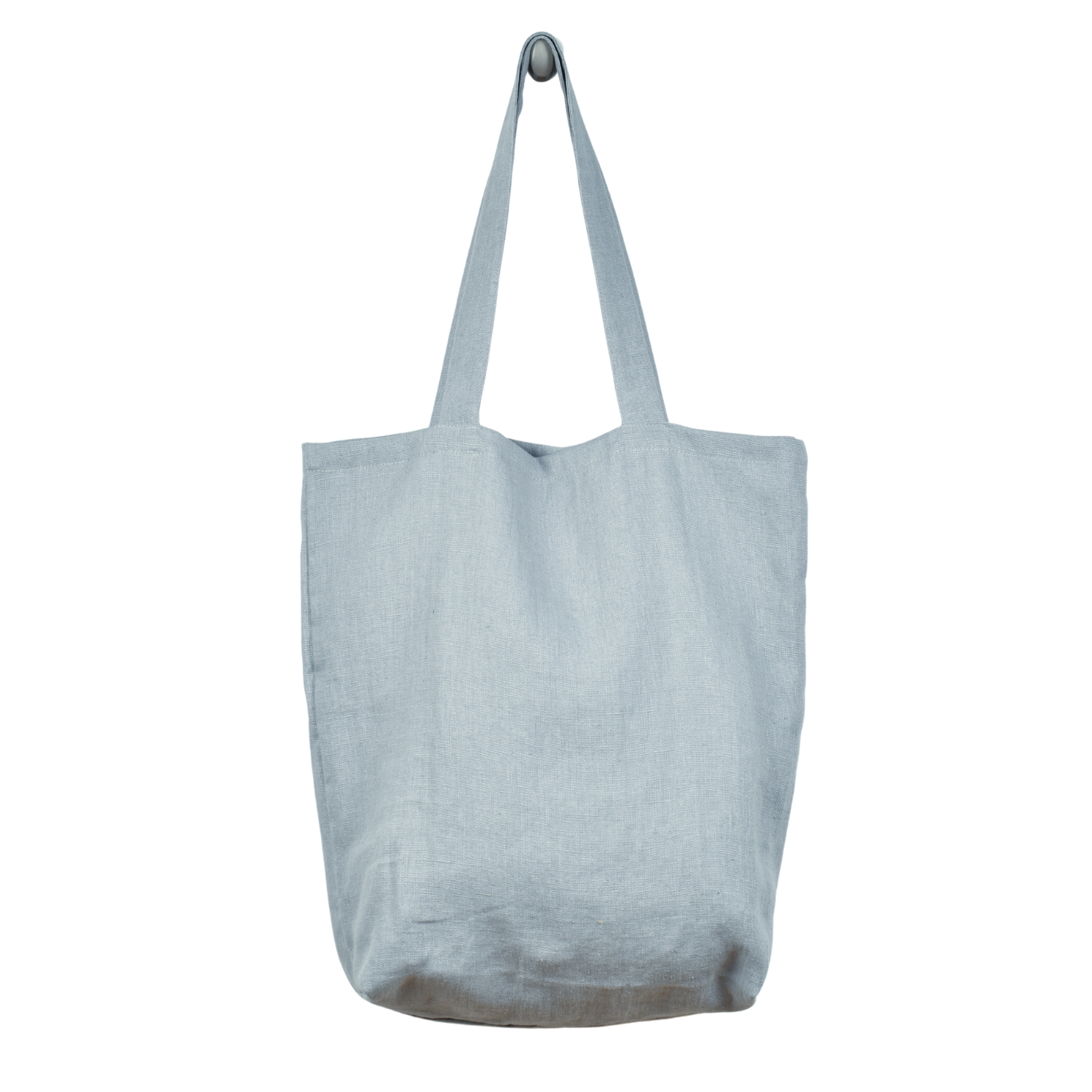 Linen shopping bag in bluish grey shade (medium size)