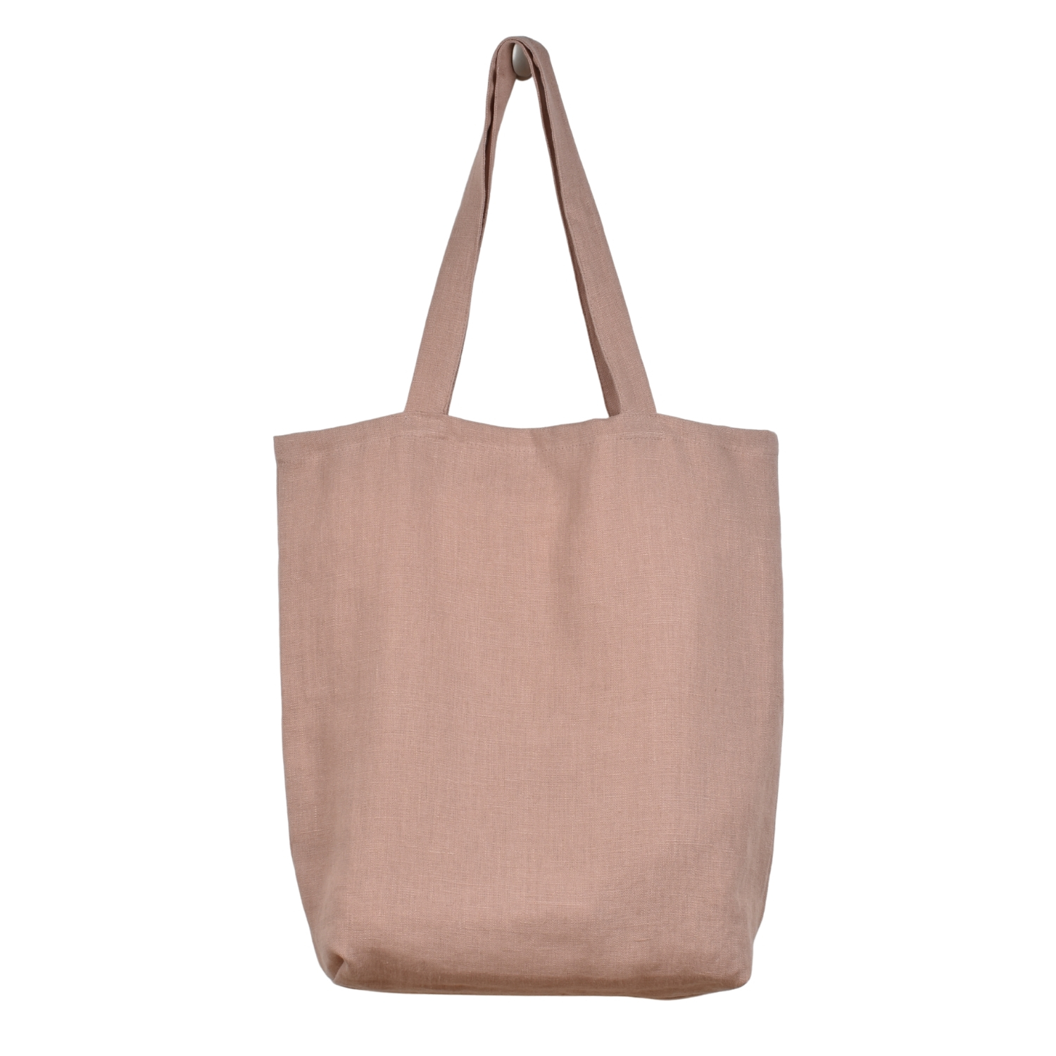 Linen shopping bag in dusty rose shade (medium size)