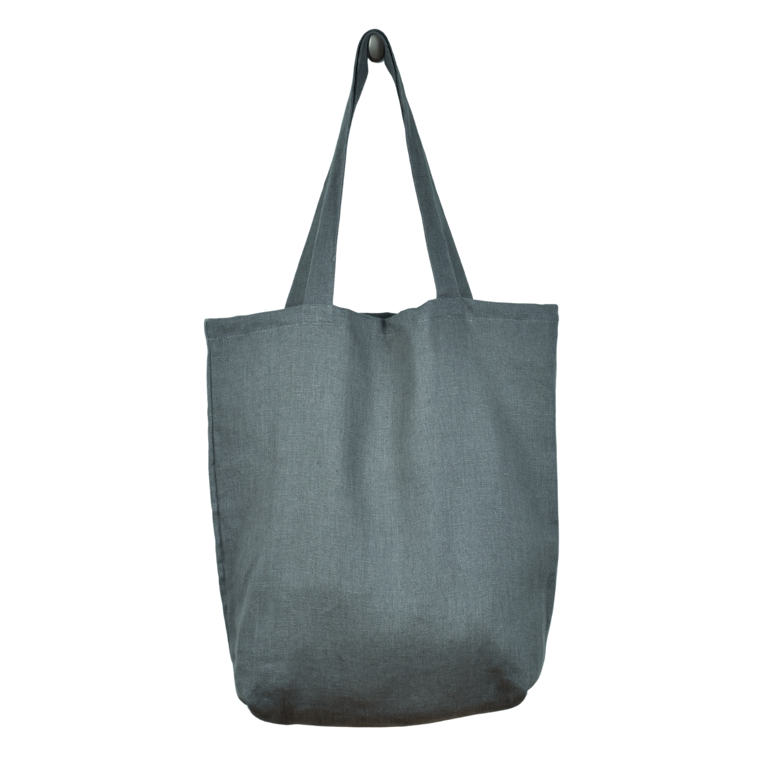 Linen shopping bag in grey shade (medium size)