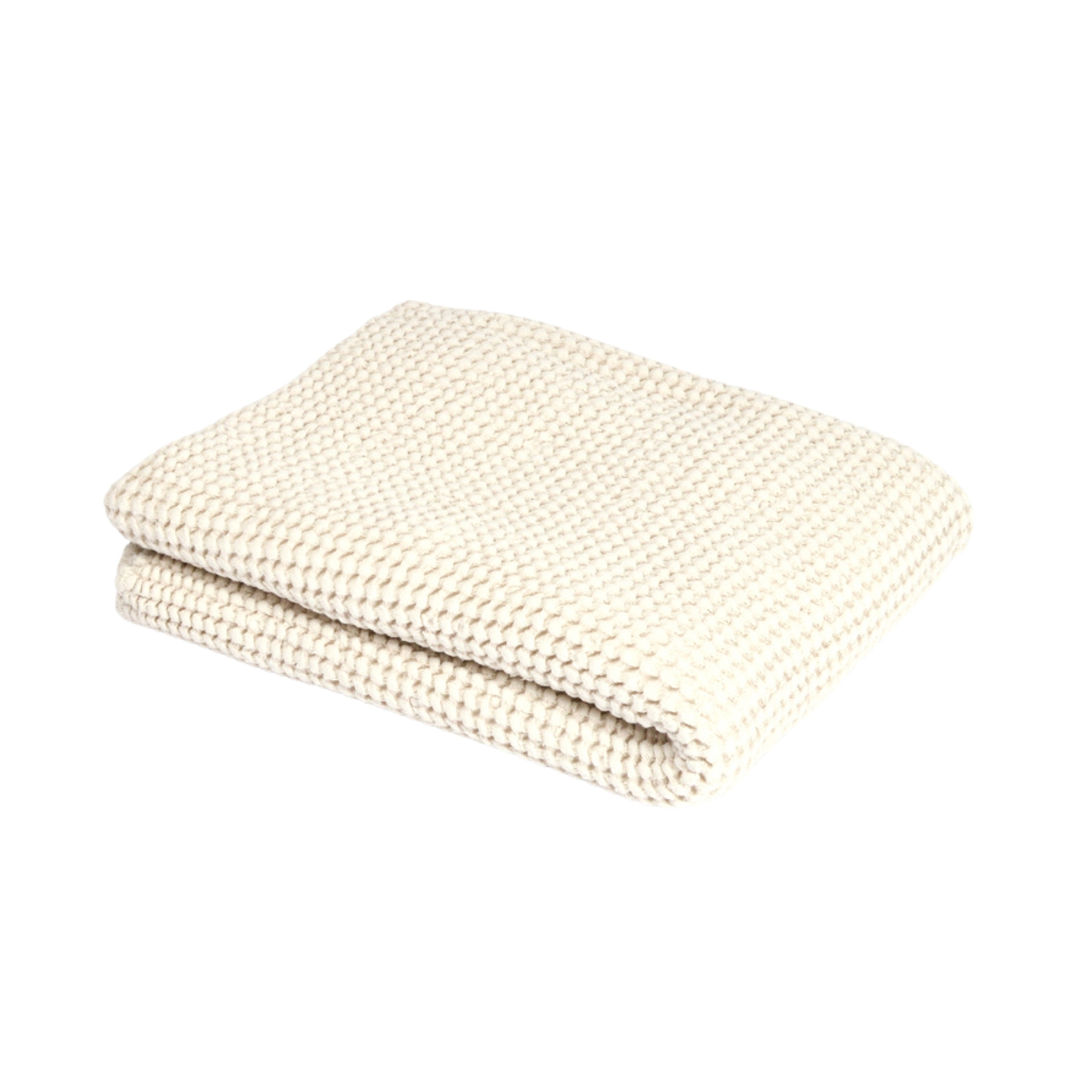 Waffle weave bath towel in ivory, two sizes