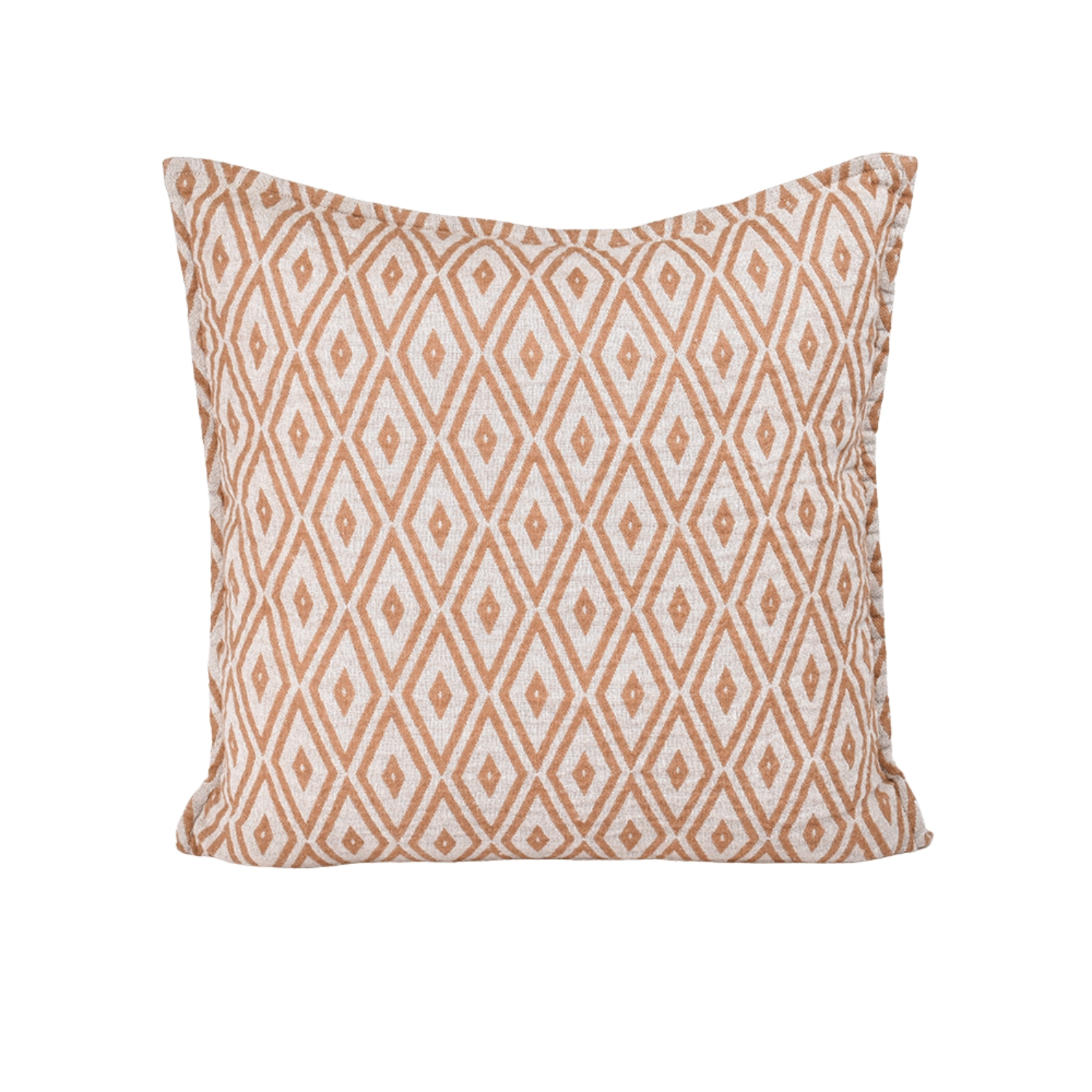 Brownish, rhombus patterned cushion cover with wool HARMONY, 45x45 cm