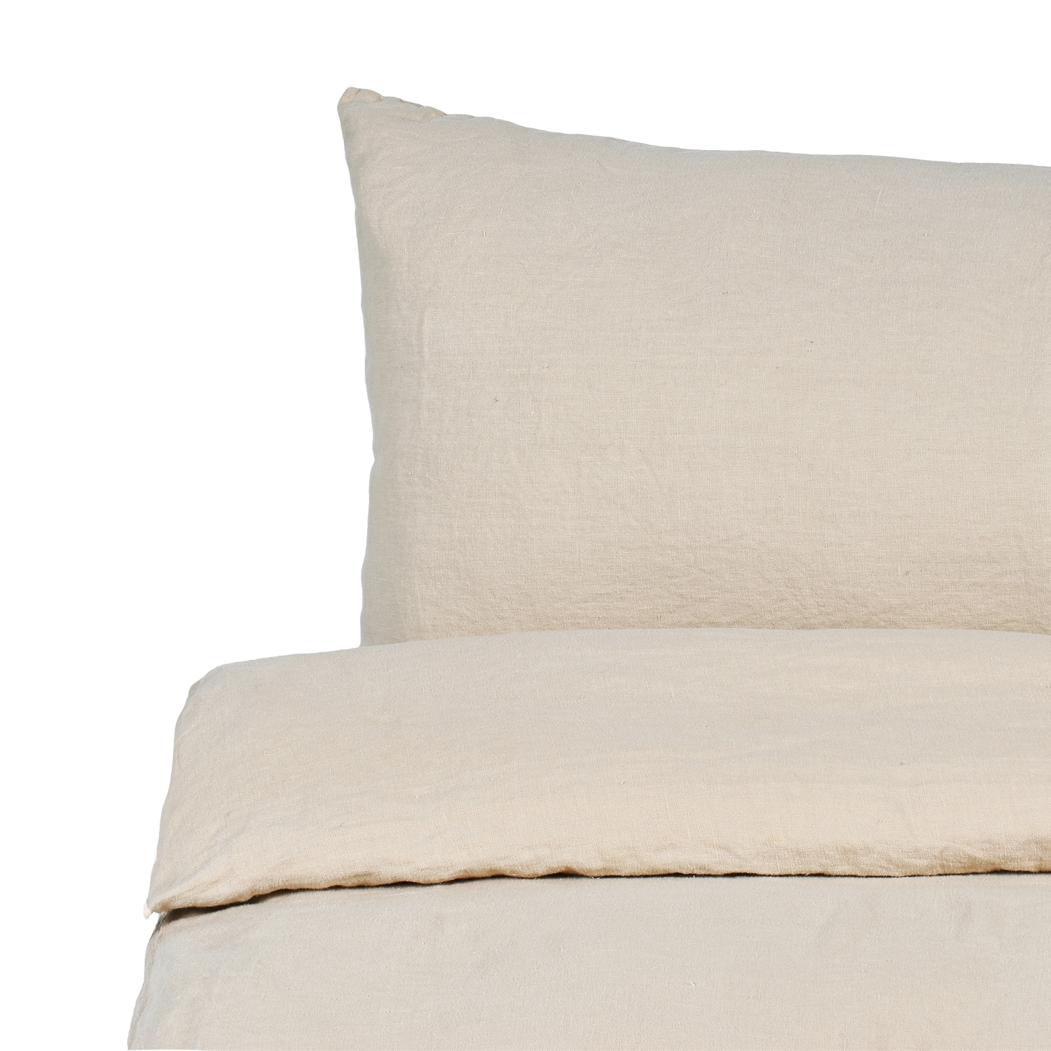 Ivory colour washed linen bed set