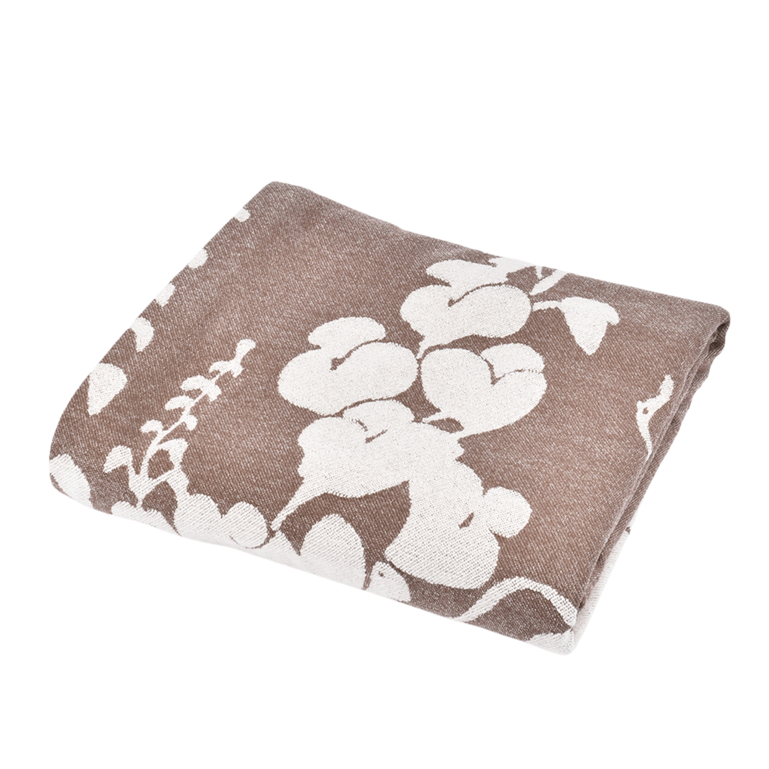 Patterned bed throw in brown colour, 134x200 cm