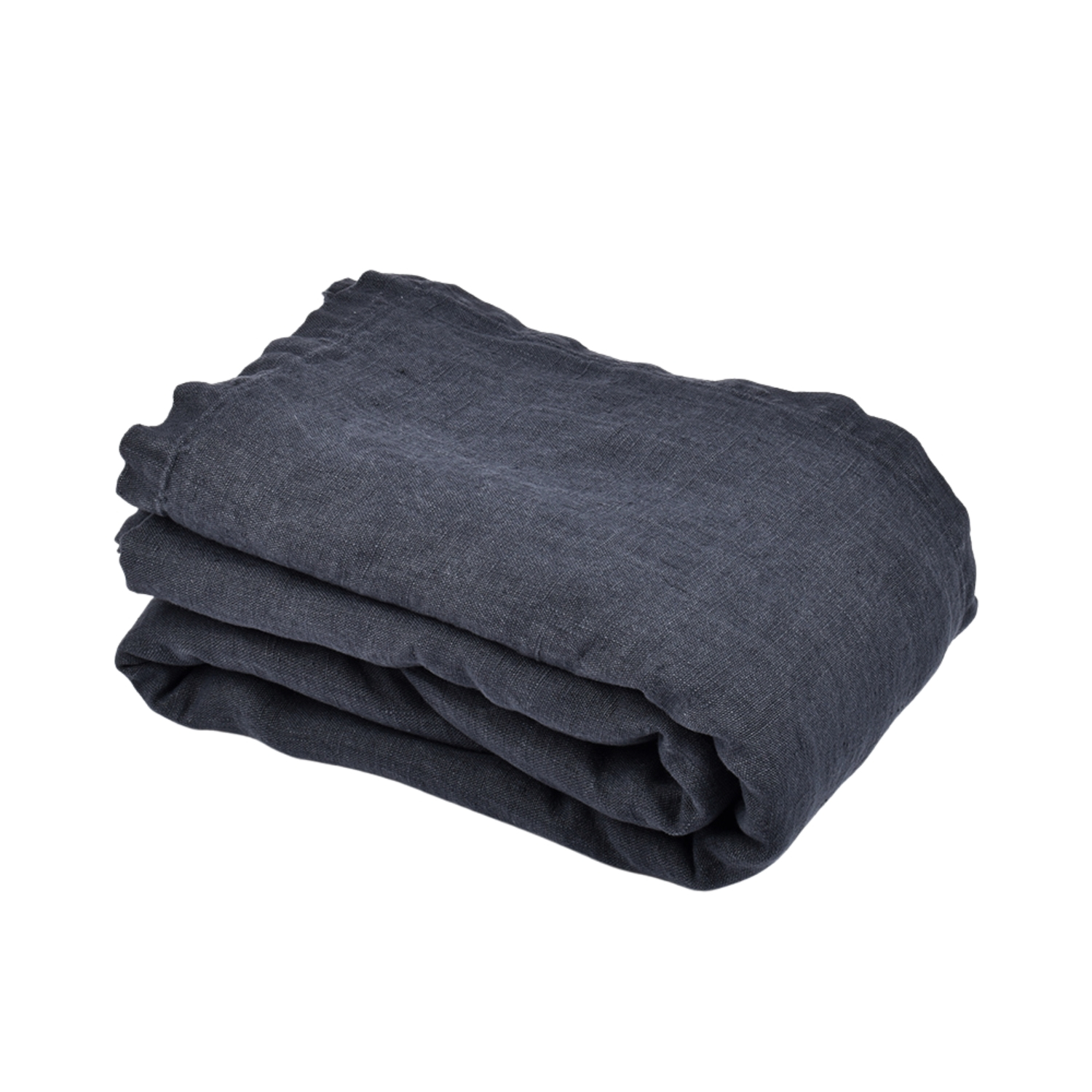 Washed linen bed throw in dark grey colour, 250x270 cm