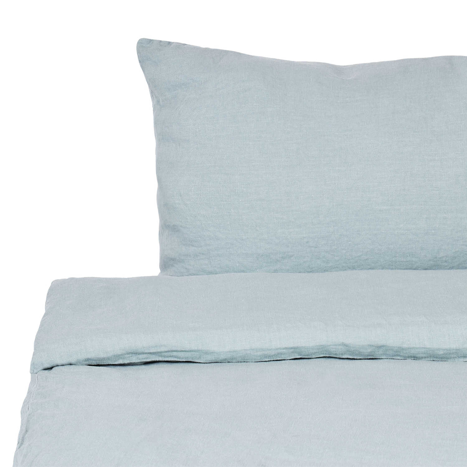 Light blue washed linen bed set, several sizes