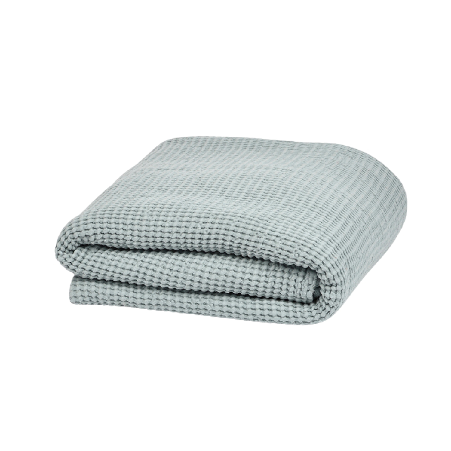 Waffle weave bed throw in light blue colour, 215X230 cm