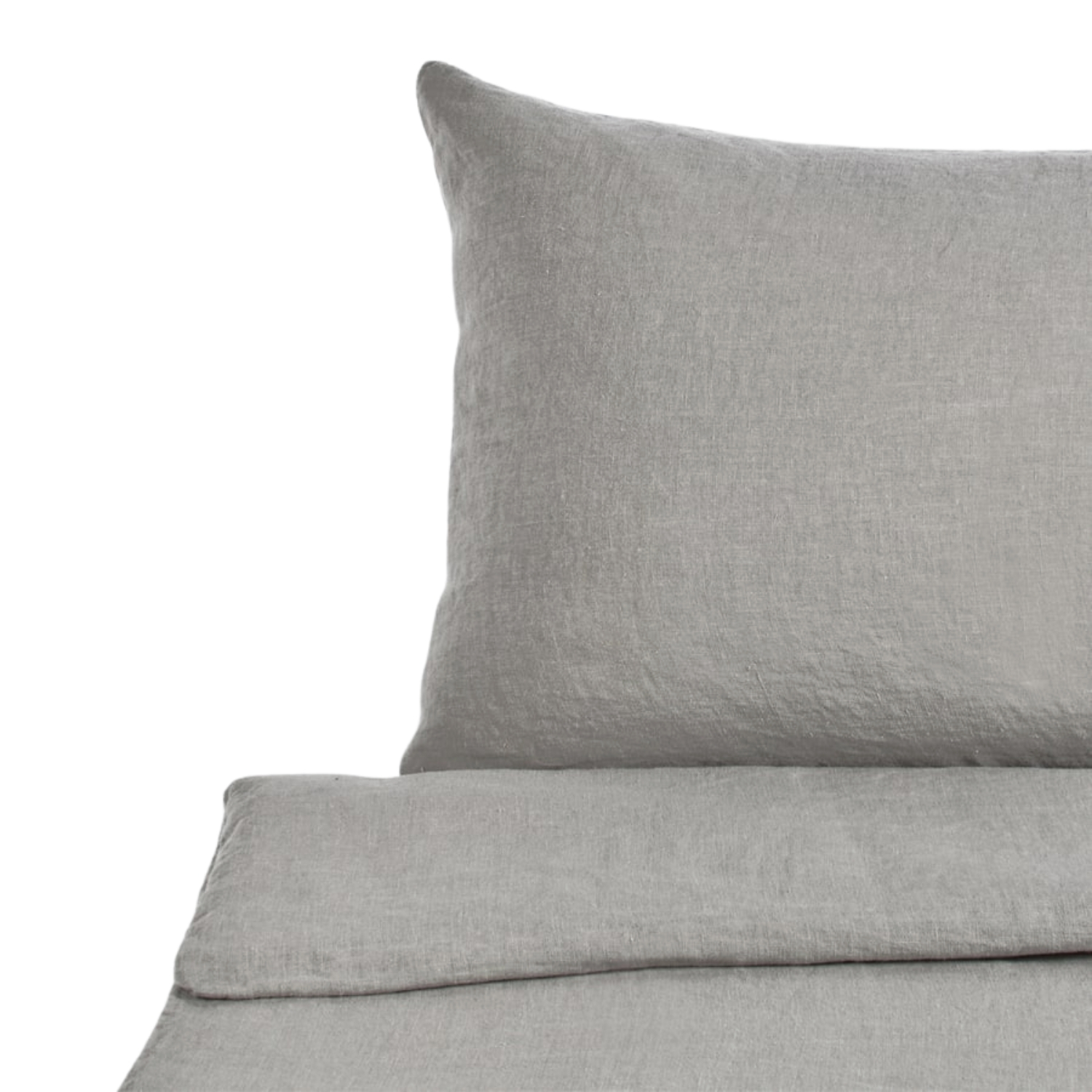 Gray colour washed linen bed set