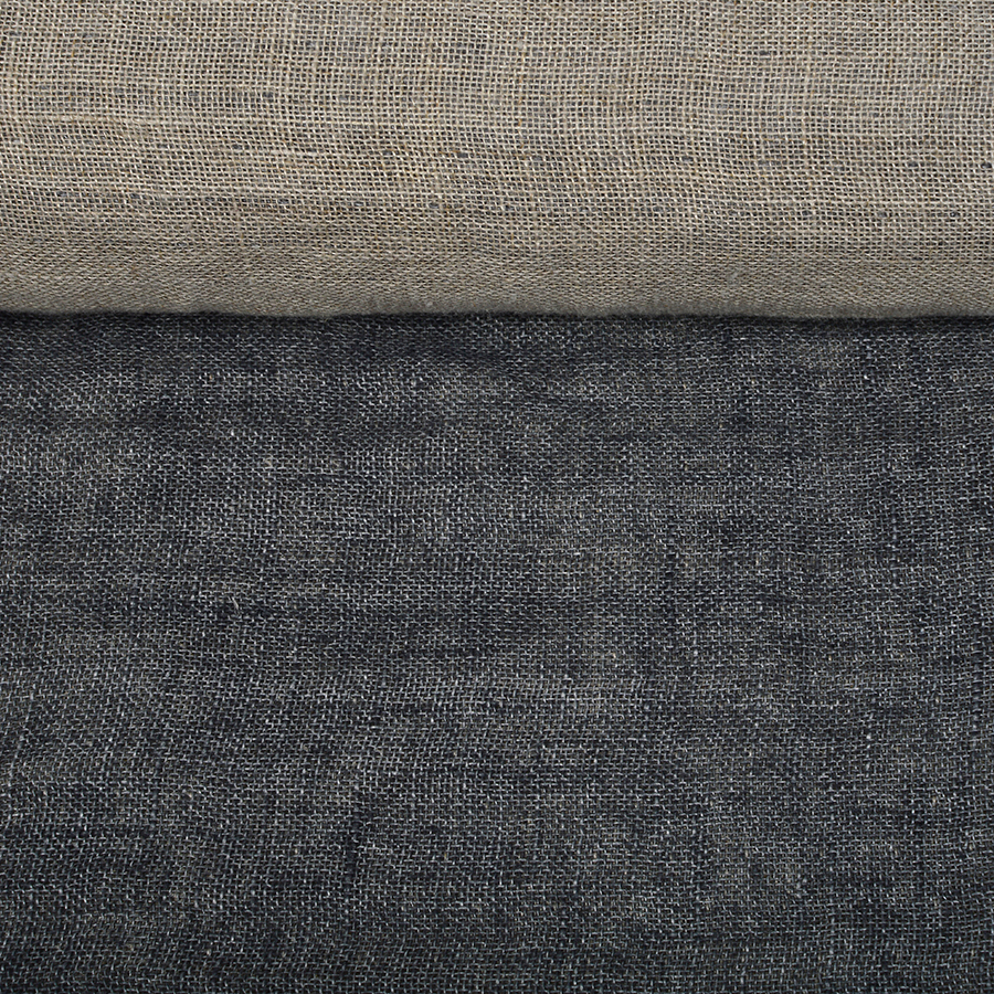 Double-sided washed linen fabric in grey, 240 g/m²