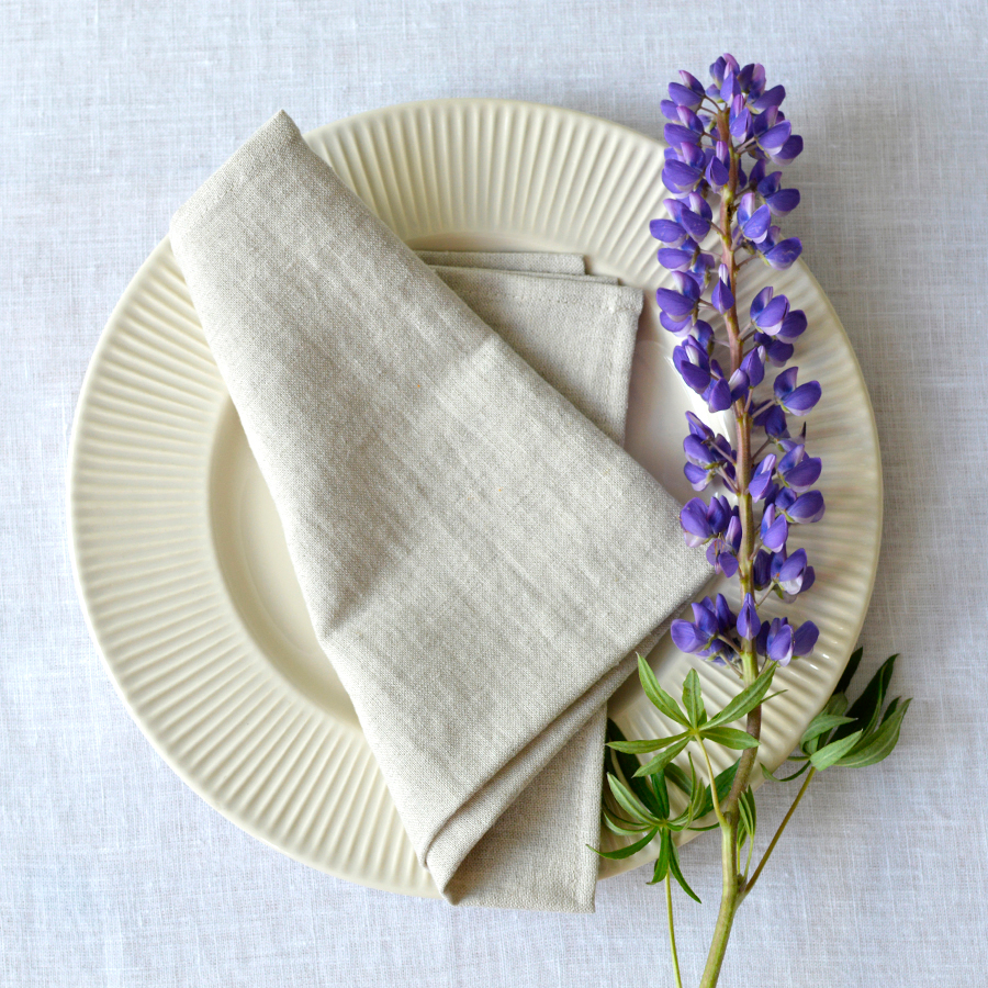 Washed semi-linen napkins set in natural, 42X42 cm, 4 pcs.