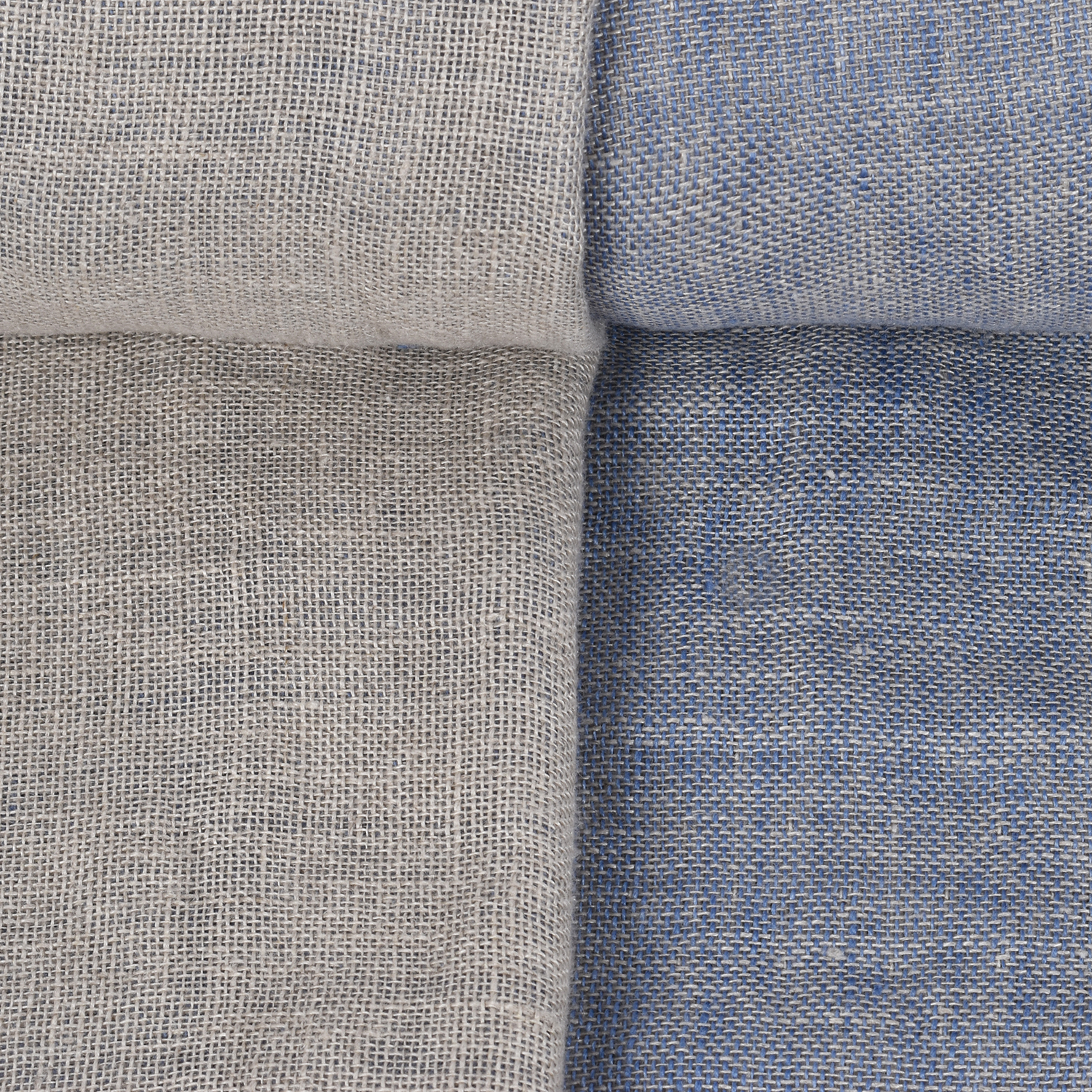 Double-sided blue linen fabric, 230 g/m²