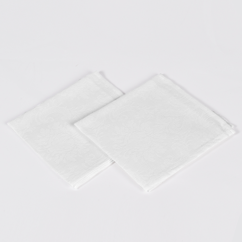 White jacquard linen napkins set Royal, 34X34 - 6 pcs.